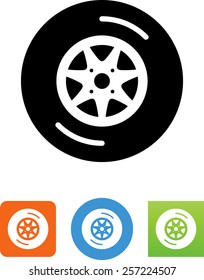 Car wheel and tire icon