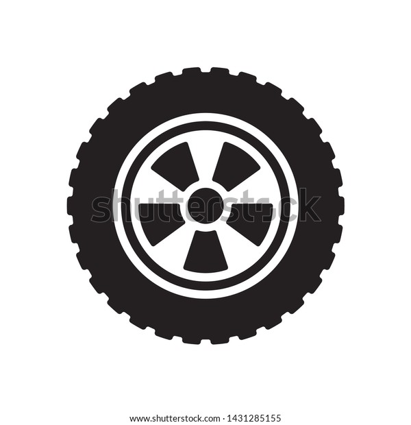 Car Wheel Tire Icon Logo Vector Stock Vector (Royalty Free) 1431285155