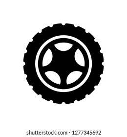 car Wheel - tire icon vector