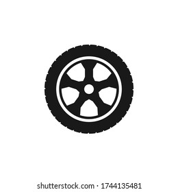 Car wheel with tire icon vector illustration