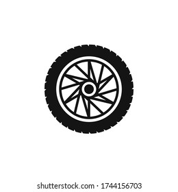 Car wheel with tire icon vector illustration