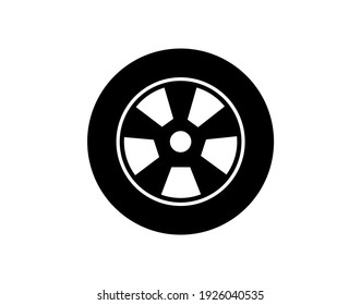 Car Wheel - Tire Icon Vector. Vector Illustration, Flat Design.