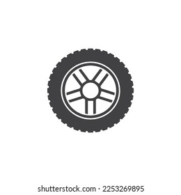 car wheel with tire icon vector isolated