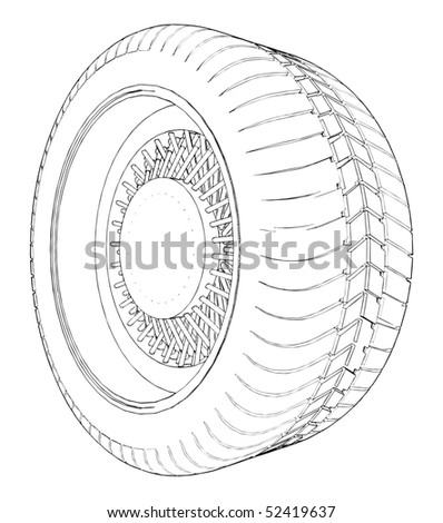 Car Wheel Tire Vector 06