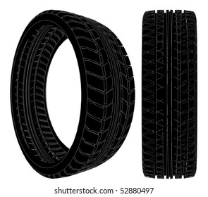 Car Wheel Tire Vector 09