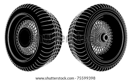Car Wheel Tire Vector 14