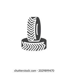 Car wheel tyre vector icon. filled flat sign for mobile concept and web design. Car tyre glyph icon. Symbol, logo illustration. Vector graphics
