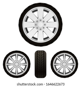 Car wheel vector design illustration isolated on white background