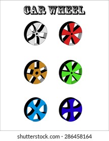 Car wheel vector icon