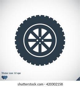 car wheel vector icon 