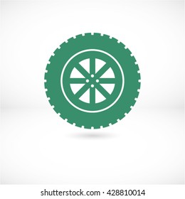 car wheel vector icon 