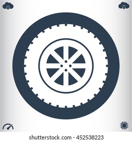 car wheel vector icon 