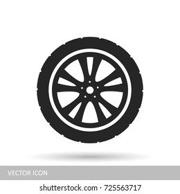 Car wheel. Vector icon.
