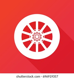 Car wheel vector icon. Automobile tire symbol. Logo graphic design concept. Logotype, icon, template in web and print
