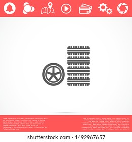 Car wheel vector icon. Wheel disks icon. Wheel Gear icon vector flat design best vector icon. Transport tire . Wheel Vector illustration, flat design.
