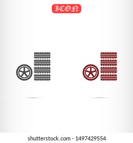 Car wheel vector icon. Wheel disks icon. Wheel Gear icon vector flat design best vector icon. Transport tire . Wheel Vector illustration, flat design.