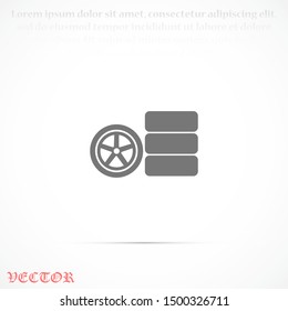 Car wheel vector icon. Wheel disks icon. Wheel Gear icon vector flat design best vector icon. Transport tire  . Wheel Vector illustration, flat design.
