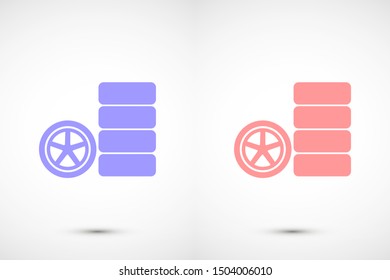 Car wheel vector icon. Wheel disks icon. Wheel Gear icon vector flat design best vector icon. Transport tire . Wheel Vector illustration, flat design.