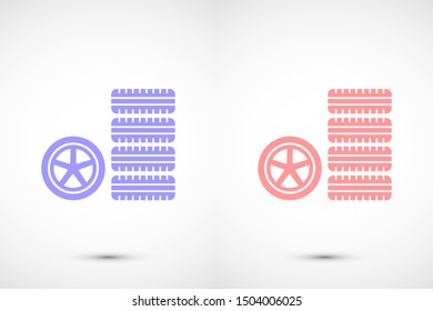 Car wheel vector icon. Wheel disks icon. Wheel Gear icon vector flat design best vector icon. Transport tire . Wheel Vector illustration, flat design.