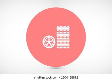 Car wheel vector icon. Wheel disks icon. Wheel Gear icon vector flat design best vector icon. Transport tire . Wheel Vector illustration, flat design.