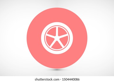 Car wheel vector icon. Wheel disks icon. Wheel Gear icon vector flat design best vector icon. Transport tire . Wheel Vector illustration, flat design.