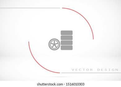 Car wheel vector icon. Wheel disks icon. Wheel Gear icon vector flat design best vector icon. Transport tire . Wheel Vector illustration, flat design.