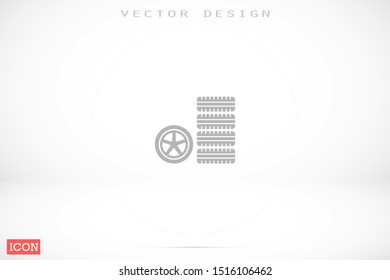 Car wheel vector icon. Wheel disks icon. Wheel Gear icon vector flat design best vector icon. Transport tire . Wheel Vector illustration, flat design.
