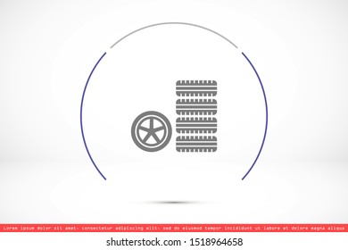 Car wheel vector icon. Wheel disks icon. 
