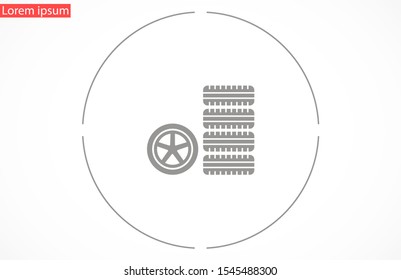 Car wheel vector icon. Wheel disks icon. Wheel Gear icon vector flat design best vector icon. Transport tire . Wheel Vector illustration, flat design.