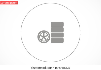 Car wheel vector icon. Wheel disks icon. Wheel Gear icon vector flat design best vector icon. Transport tire . Wheel Vector illustration, flat design.