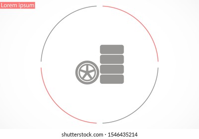 Car wheel vector icon. Wheel disks icon. 
