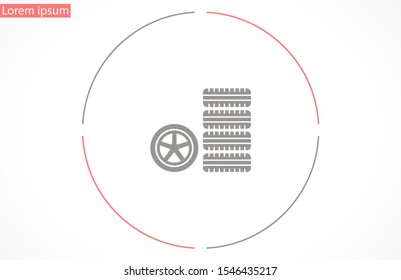 Car wheel vector icon. Wheel disks icon. 
