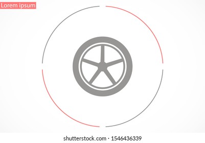 Car wheel vector icon. Wheel disks icon. 