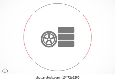 Car wheel vector icon. Wheel disks icon. Wheel Gear icon vector flat design best vector icon. Transport tire . Wheel Vector illustration, flat design.