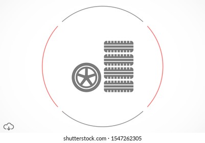 Car wheel vector icon. Wheel disks icon. Wheel Gear icon vector flat design best vector icon. Transport tire . Wheel Vector illustration, flat design.