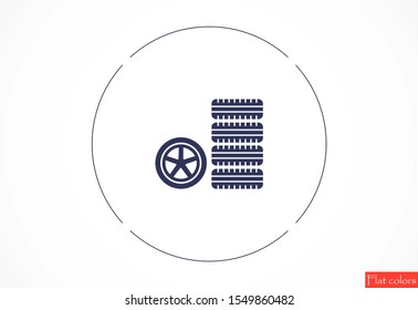 Car wheel vector icon. Wheel disks icon. Wheel Gear icon vector flat design best vector icon. Transport tire . Wheel Vector illustration, flat design.