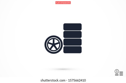 Car wheel vector icon. Wheel disks icon. Wheel Gear icon vector flat design best vector icon. Transport tire . Wheel Vector illustration, flat design.