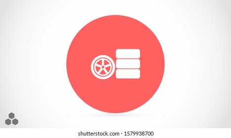 Car wheel vector icon. Wheel disks icon. Wheel Gear icon vector flat design best vector icon. Transport tire . Wheel Vector illustration, flat design.