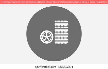 Car wheel vector icon. Wheel disks icon. Wheel Gear icon vector flat design best vector icon. Transport tire . Wheel Vector illustration, flat design.