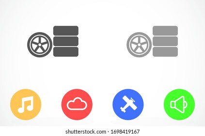 Car wheel vector icon. Wheel disks icon. Wheel Gear icon vector flat design best vector icon. Transport tire . Wheel Vector illustration, flat design.