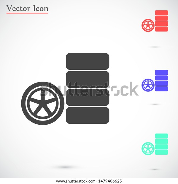 Car wheel vector icon. Wheel\
disks icon. Wheel Gear icon vector flat design best vector icon.\
Transport tire . Wheel Vector illustration, flat\
design.