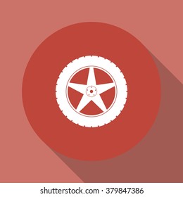 car wheel vector icon. Flat design style eps 10
