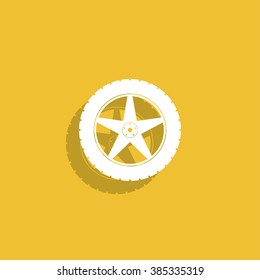 car wheel vector icon. Flat design style eps 10