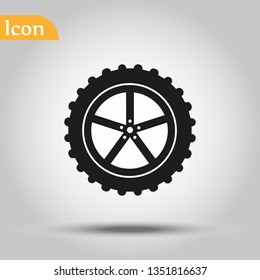 car wheel vector icon on white background. eps 10