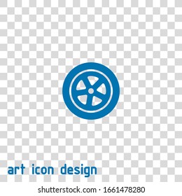 car wheel vector icon on white background