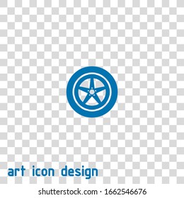 car wheel vector icon on white background