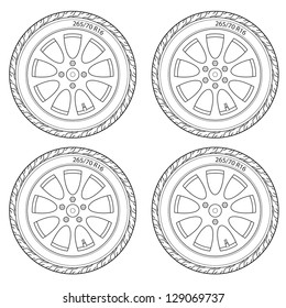 Car Wheel, vector illustration