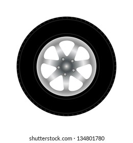 Car Wheel Vector Illustration Stock Vector (royalty Free) 134801780 