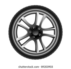 Car Wheel. Vector illustration.