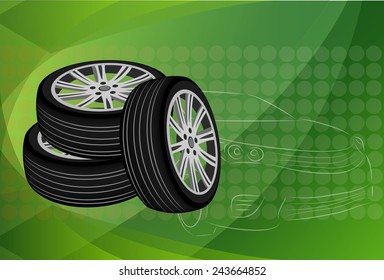 Car wheel. Vector Illustration EPS 10.